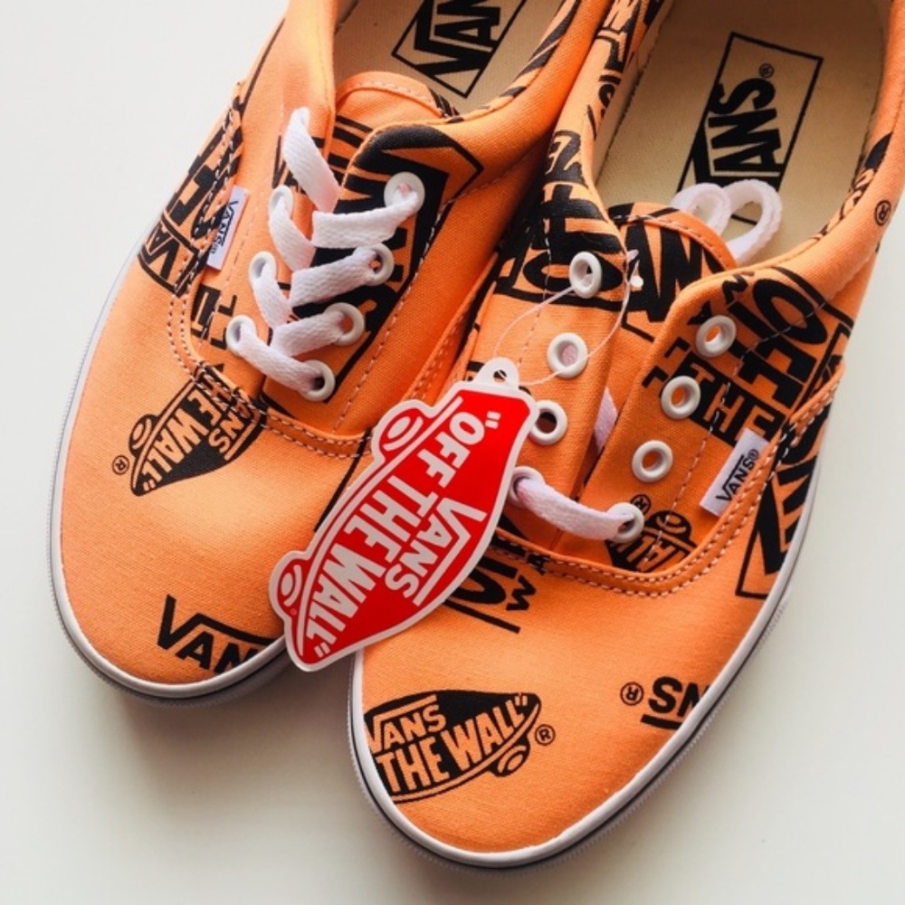 NEW Vans Logo Black Orange Sneakers, size 10.5 - Picture 3 of 5